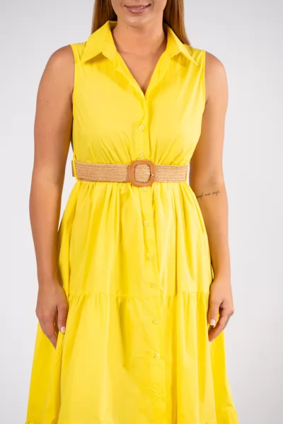 Φόρεμα Αμάνικο Σεμιζιέ Lemon