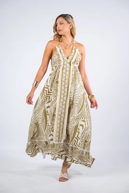 Dress Maxi Boho Naomi Khaki