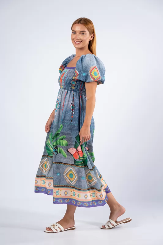 Φόρεμα Butterfly Multicolor-Denim