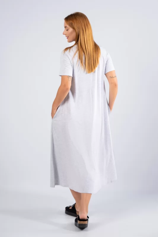 Φόρεμα Cotton Basic Γκρι