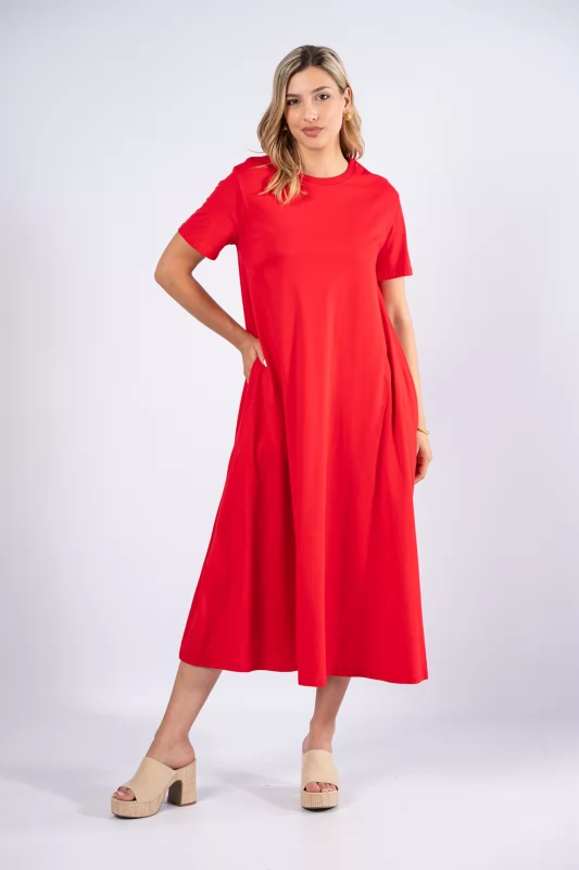 Dress Cotton Basic Red