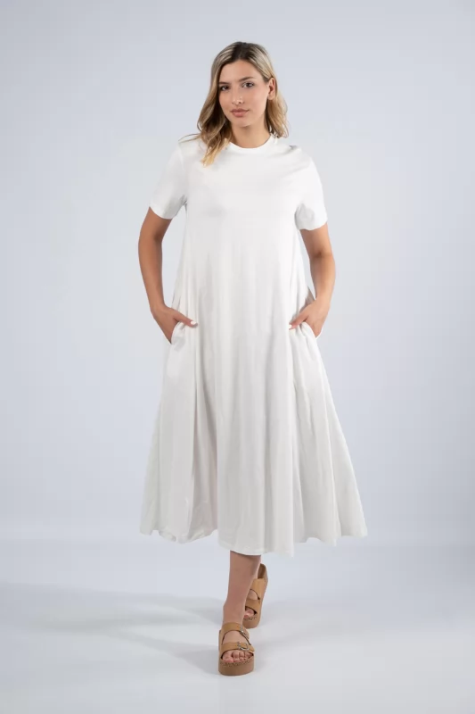 Φόρεμα Cotton Basic Λευκό