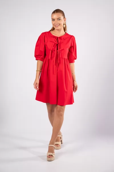 Φόρεμα Cotton Κόκκινο