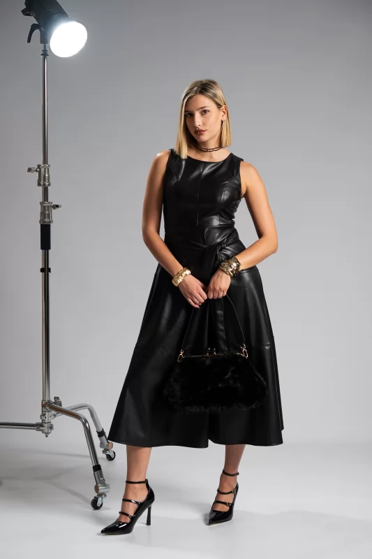 Dress Leatherette With Belt