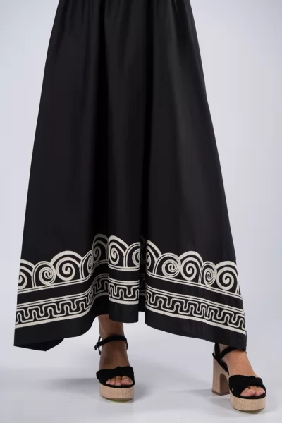 Dress Ethnic Cream-Black