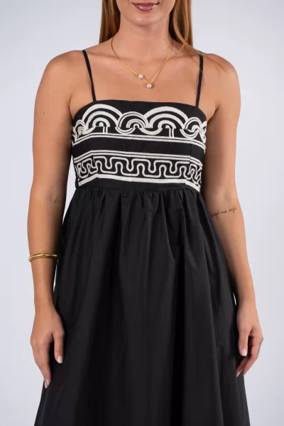 Dress Ethnic Cream-Black