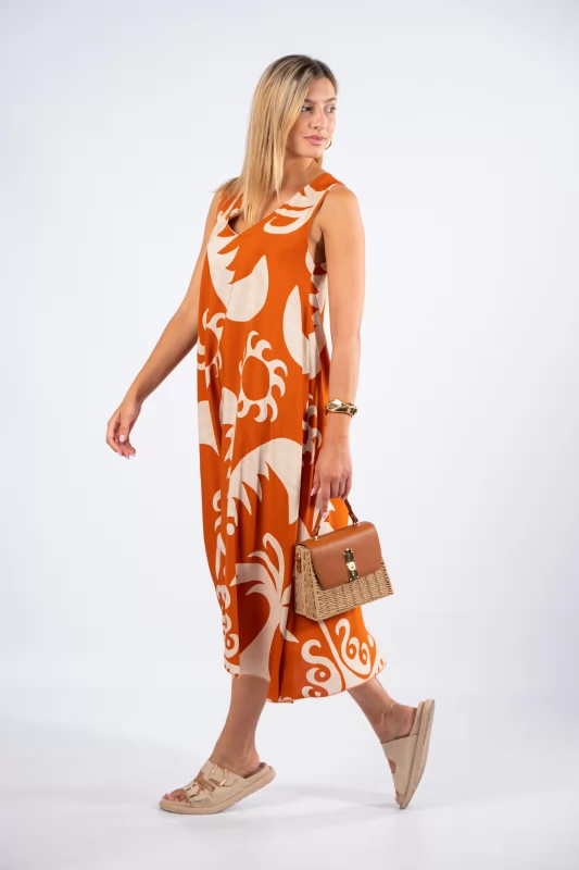 Dress Phoenix Cream-Copper