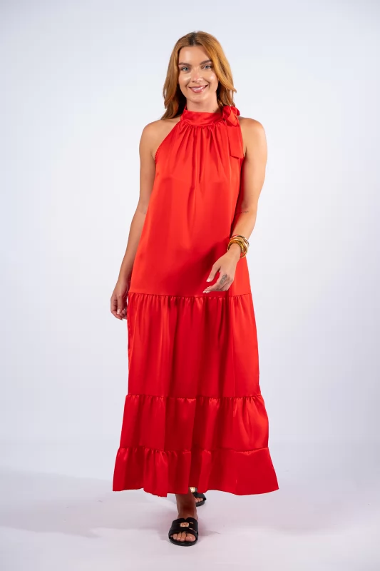 Φόρεμα Halter Κόκκινο
