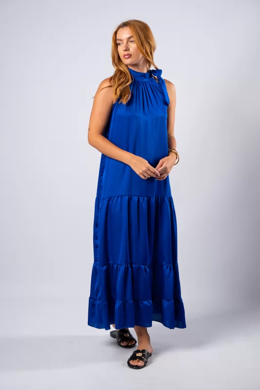 Φόρεμα Halter Μπλε Ρουα