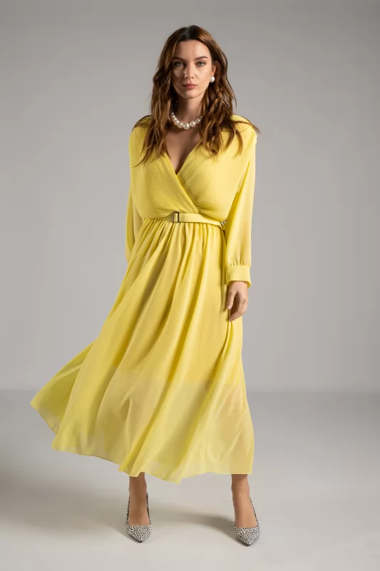 Wrap Dress Pleated Belt 