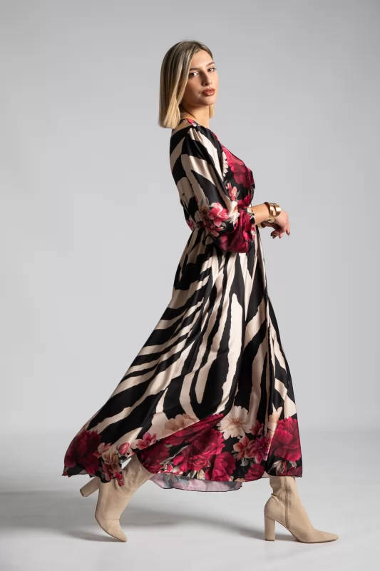 Dress Crouched Satin Floral