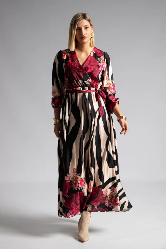 Dress Crouched Satin Floral