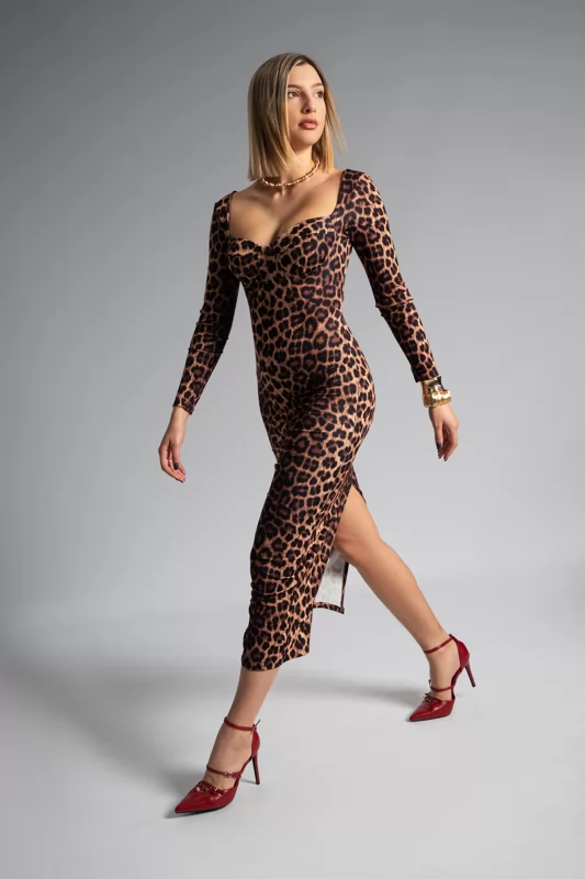 Dress Leopar Slim Line