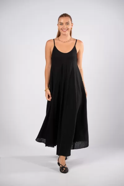 Φόρεμα Λινό Μαύρο
