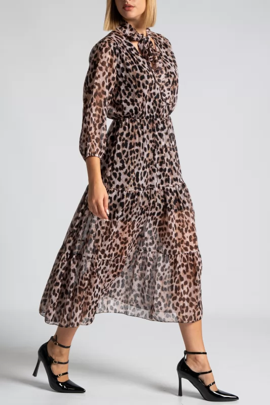 Dress Maxi Cheetah Gold Thread