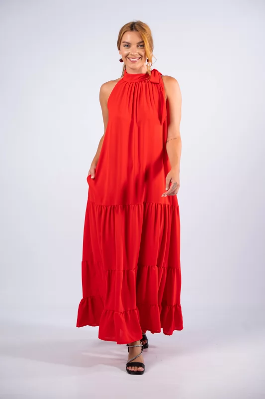 Dress Maxi Binding Red