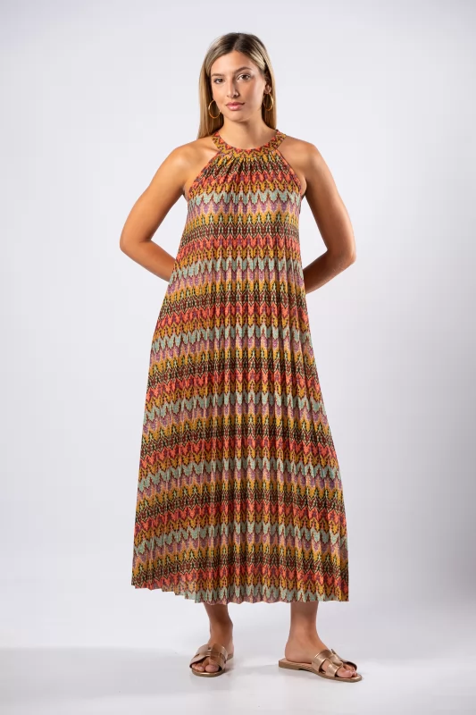 Dress Maxi Lurex Multicolor