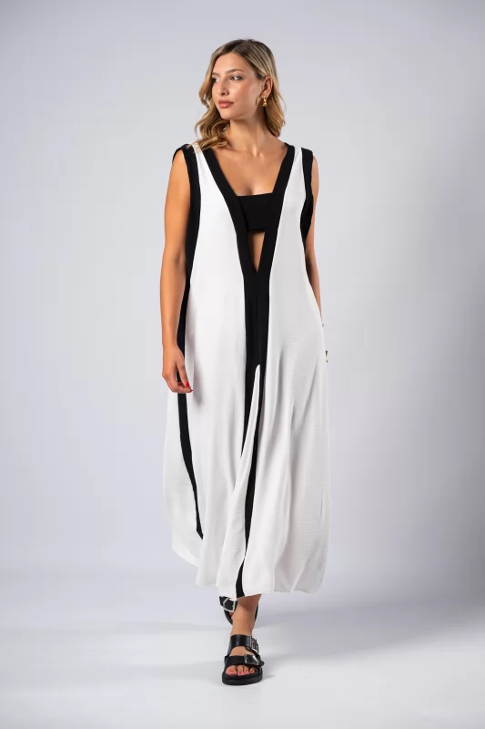 Φόρεμα Maxi Μαύρο-Λευκό