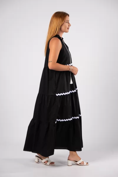 Φόρεμα Maxi Waves Μαύρο