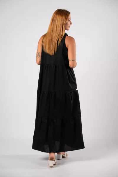 Φόρεμα Maxi Waves Μαύρο