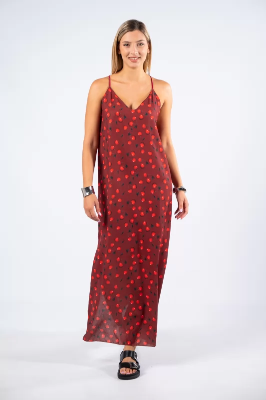 Dress Maxi X Cherries Burgundy