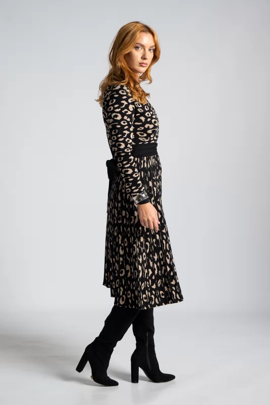 Dress Midi Crouched Leopar