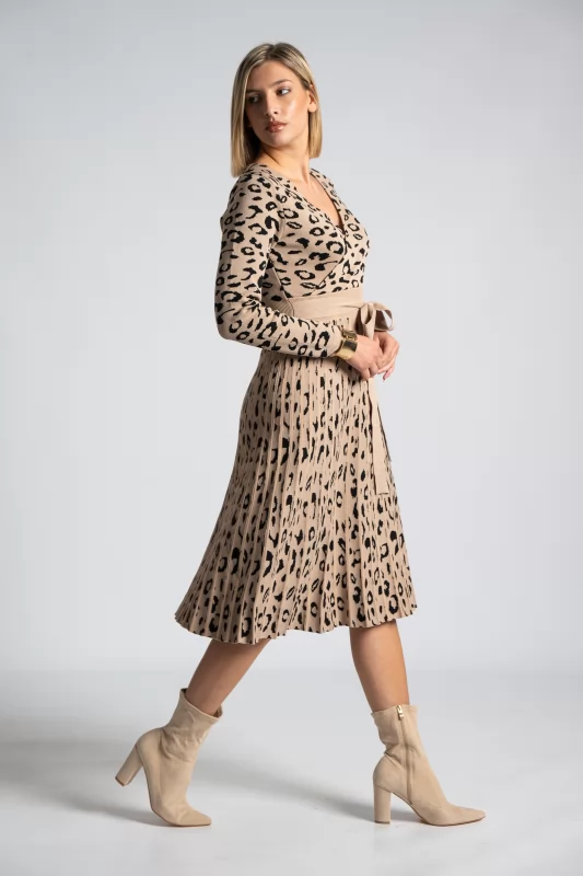 Dress Midi Crouched Leopar