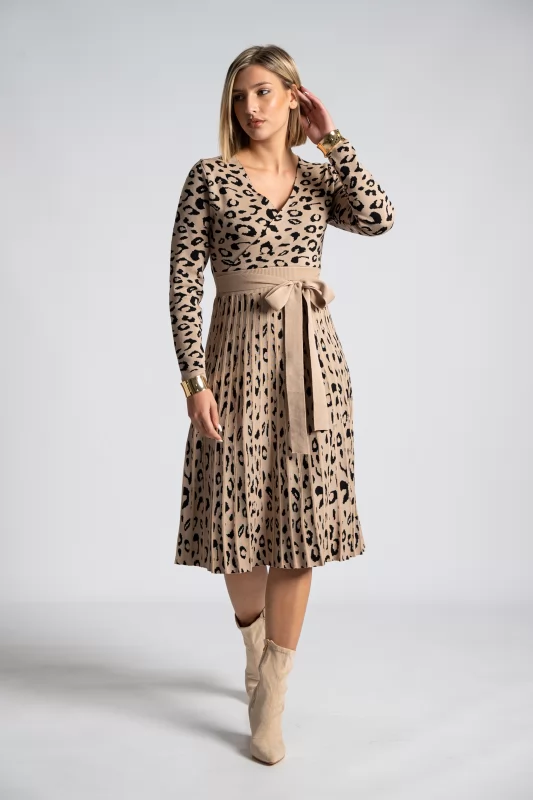 Dress Midi Crouched Leopar