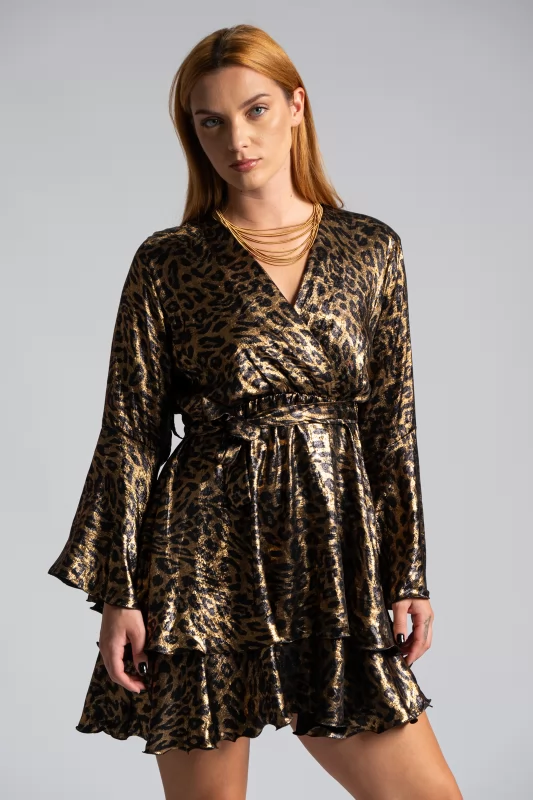 Mini Crouched Dress Metallic