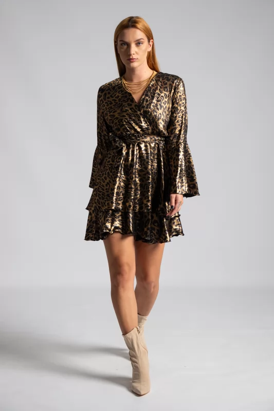 Mini Crouched Dress Metallic