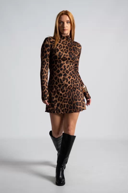 Φόρεμα Mini Leopar Lupeto