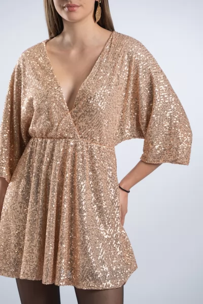 Dress Mini Sequins Gold