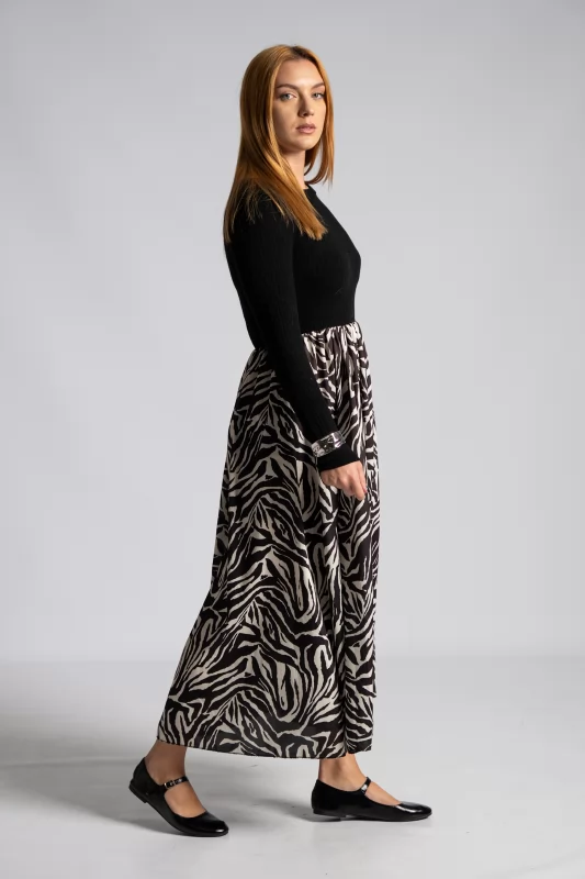 Φόρεμα Rib Maxi Animal Print