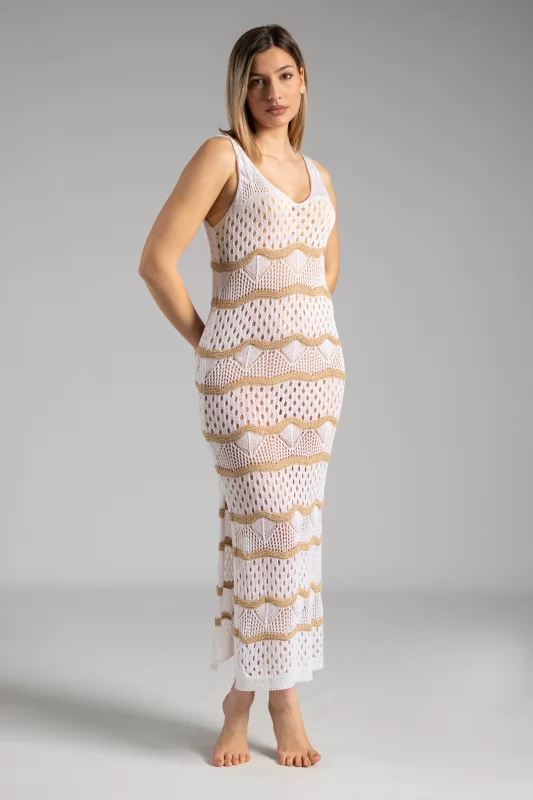 Dress Stripes Braided Gold-White