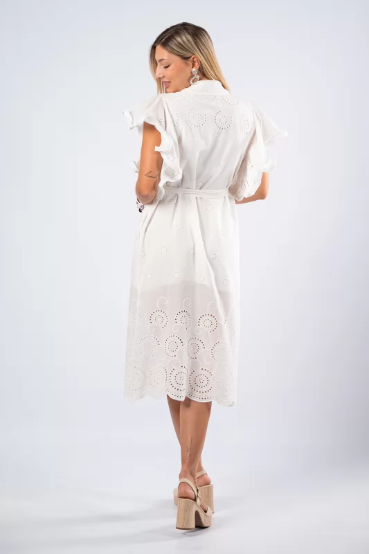 Semi-sheer dress Kipur Volan White