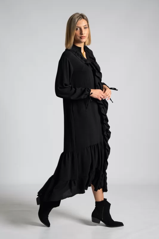 Dress Semi-sheer Maxi Volant