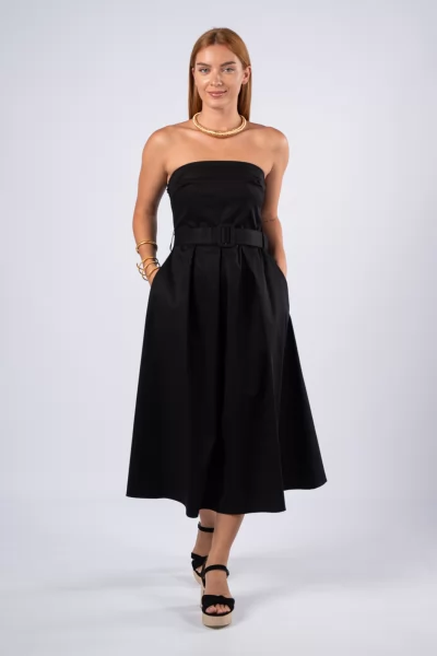 Φόρεμα Strapless Μαύρο