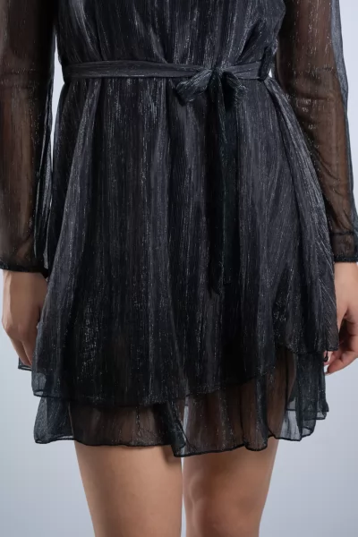 Tulle Dress Silver Thread Anthracite