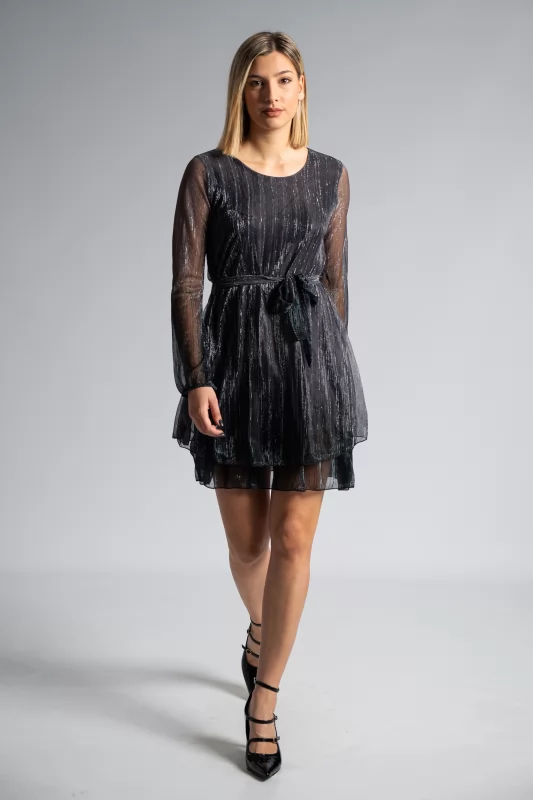 Tulle Dress Silver Thread Anthracite