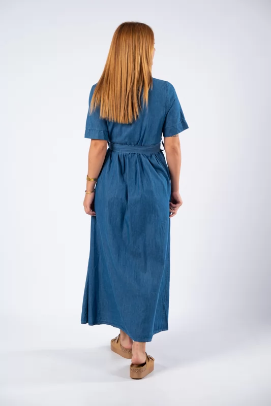 Dress Jean Semi-sheer Denim Blue