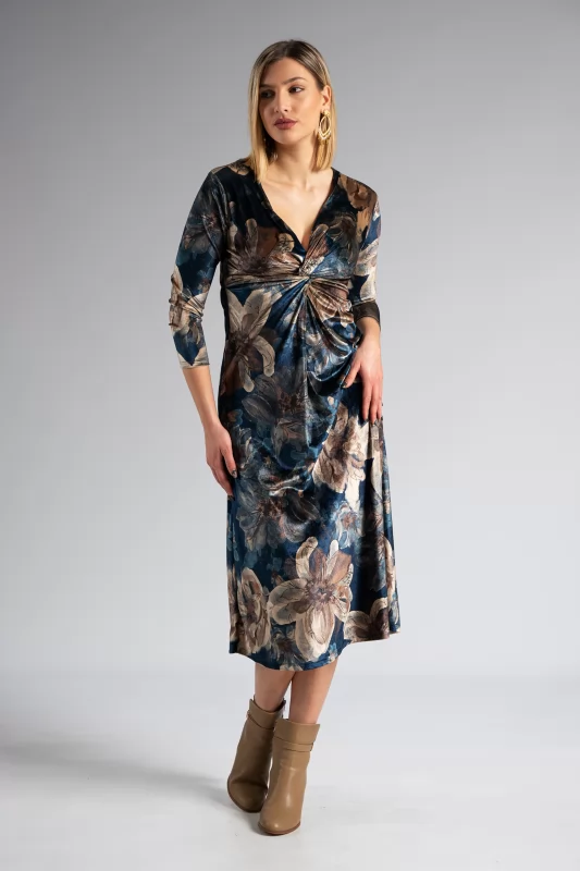 Velvet Dress V Floral