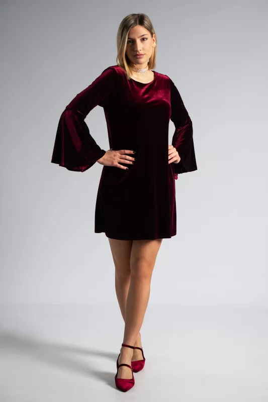 Velvet Dress Bell Style Sleeves