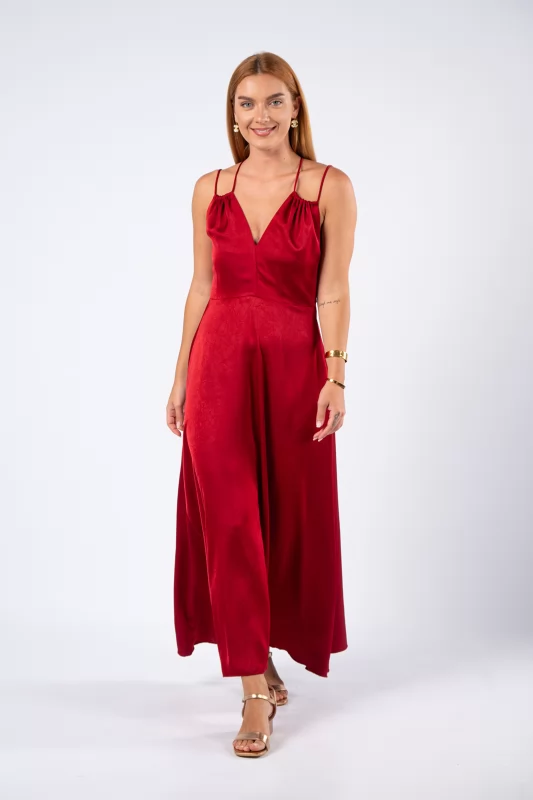 Dress X Straps Wine Red