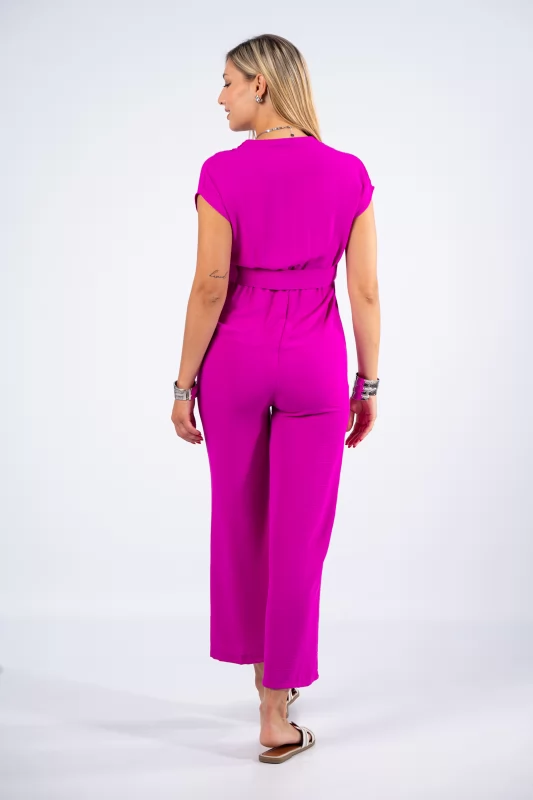 Jumpsuit Crouching Belt Fuchsia