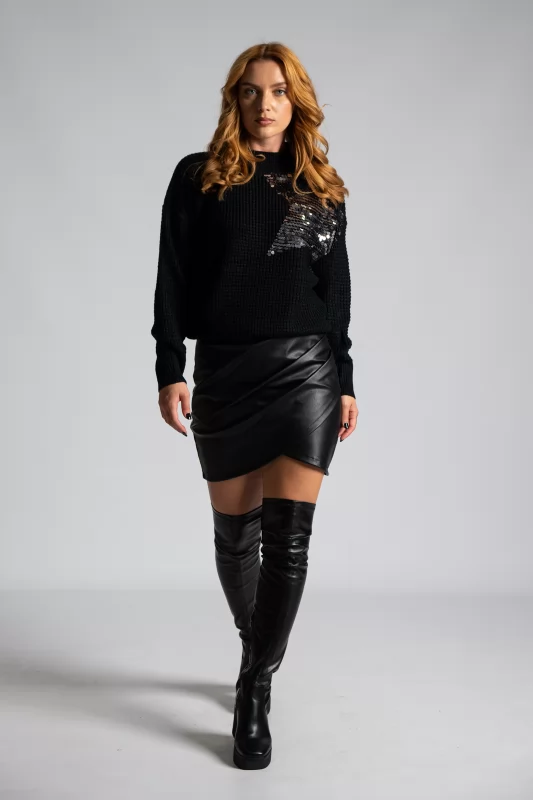 Leatherette Skirt Ruffle