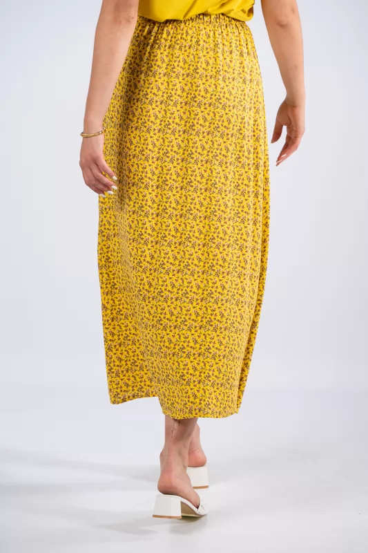 Skirt Floral Buttons Yellow