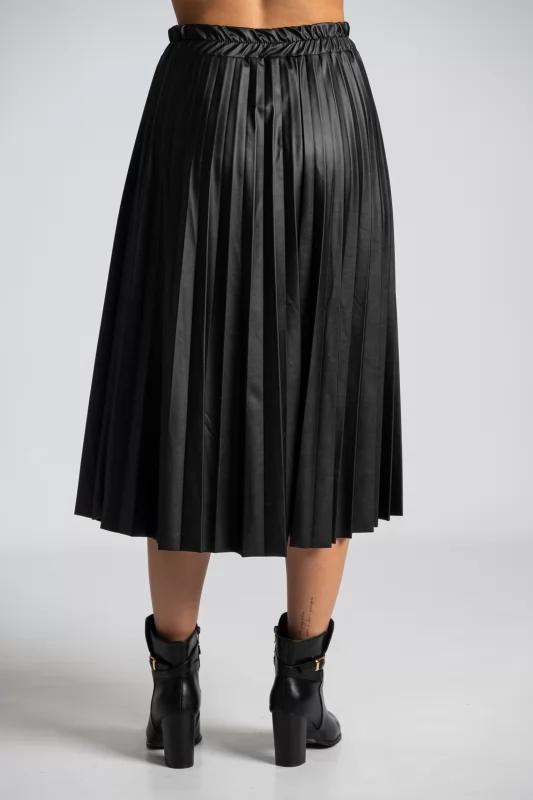 Skirt Maxi Leatherette Pleated