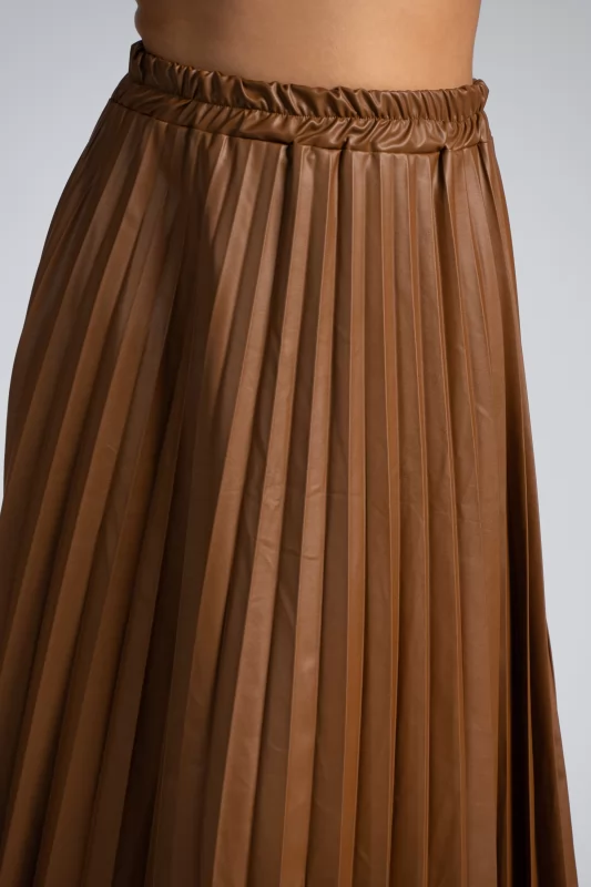 Skirt Maxi Leatherette Pleated