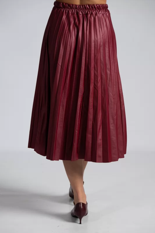 Skirt Maxi Leatherette Pleated