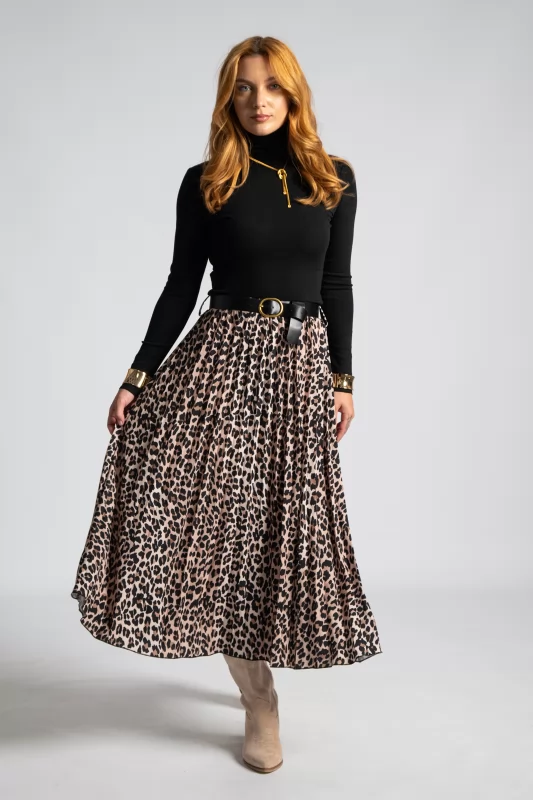 Skirt Maxi Pleated Belt